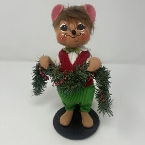 NWT Annalee 8" Decorating Mouse Figurine Hanging Pine Garland 2011
